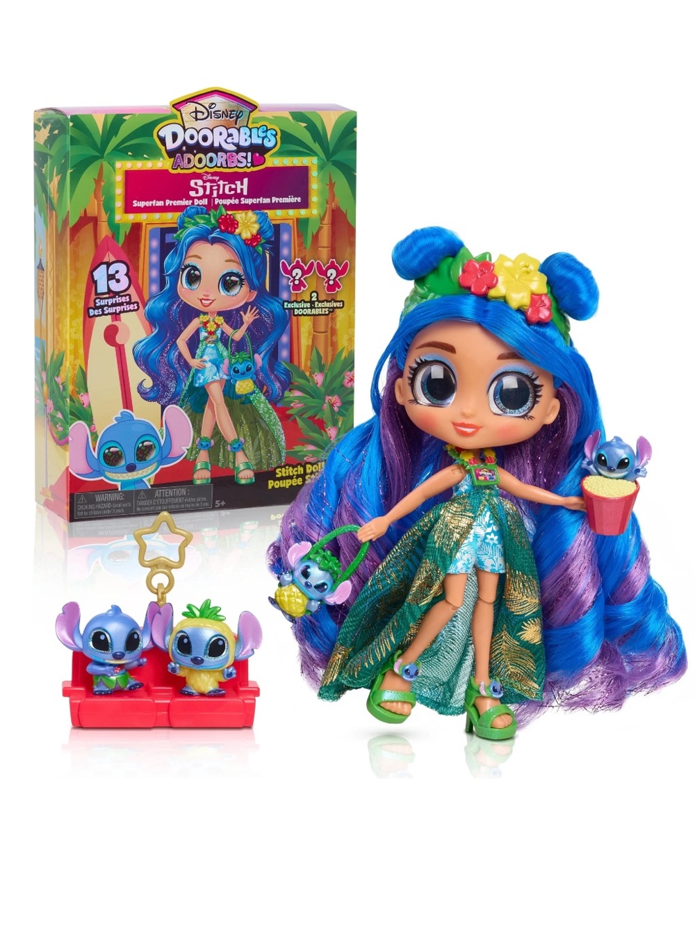 Disney Stitch Doorables ADOORBS Deluxe Superfan Doll + 2 Exclusive Figures *NEW*